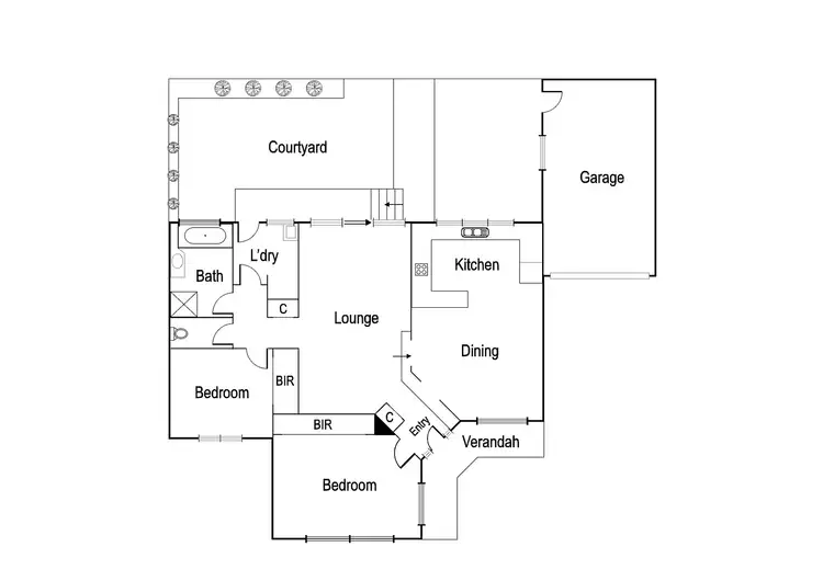 Floorplan of Homely unit listing, 2/44 Station Road, Rosanna VIC 3084