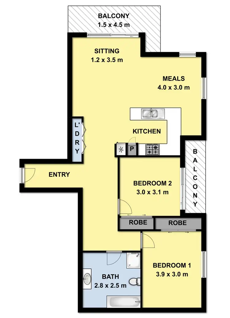 Floorplan of Homely apartment listing, 11/30 Beetham Parade, Rosanna VIC 3084