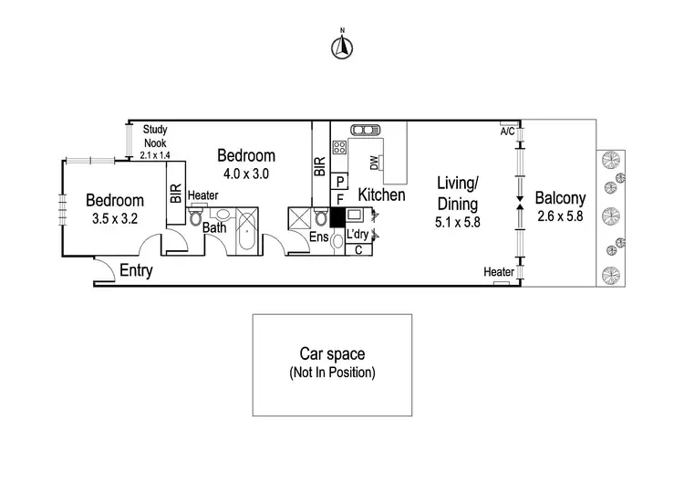 Floorplan of Homely apartment listing, 2/82-84 Mount Street, Heidelberg VIC 3084