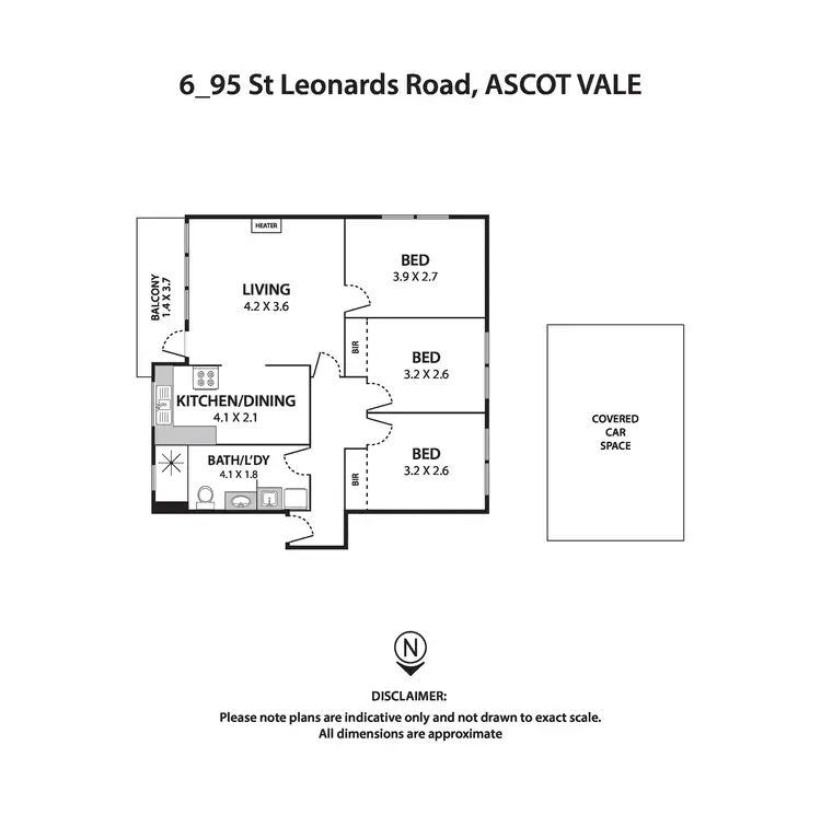 Floorplan of Homely apartment listing, 6/95 St Leonards Road, Ascot Vale VIC 3032