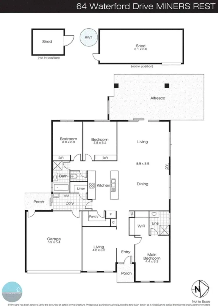Floorplan of Homely house listing, 64 Waterford Drive, Miners Rest VIC 3352