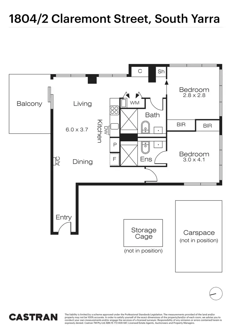 Floorplan of Homely apartment listing, 1804/2 Claremont Street, South Yarra VIC 3141