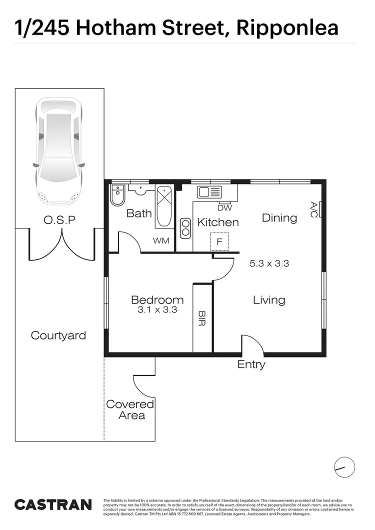 Floorplan of Homely apartment listing, 1/245 Hotham Street, Ripponlea VIC 3185