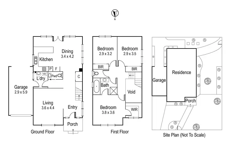 Floorplan of Homely townhouse listing, 105 Darebin Street, Heidelberg VIC 3084