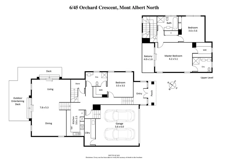 Floorplan of Homely townhouse listing, 6/45 Orchard Crescent, Mont Albert North VIC 3129
