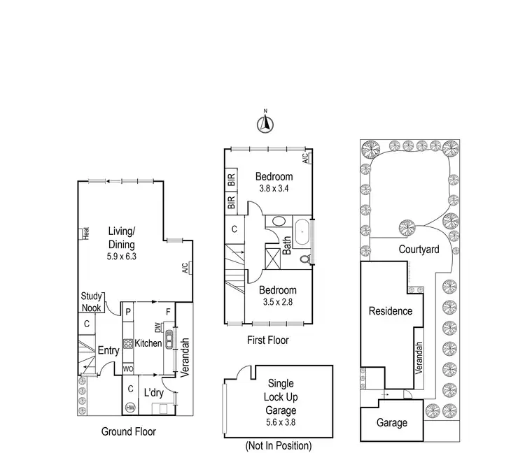 Floorplan of Homely townhouse listing, 5/66 Coorie Crescent, Rosanna VIC 3084
