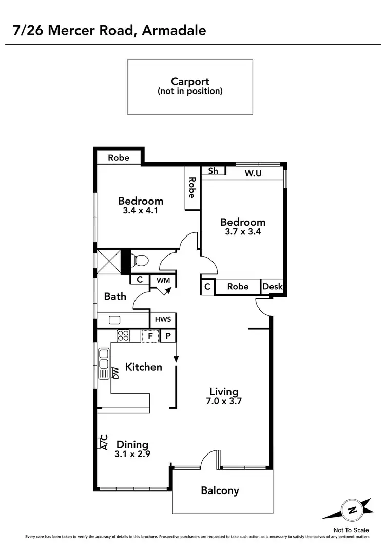 Floorplan of Homely apartment listing, 7/26 Mercer Road, Armadale VIC 3143