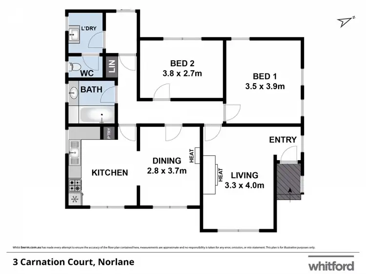 Floorplan of Homely house listing, 3 Carnation Court, Norlane VIC 3214