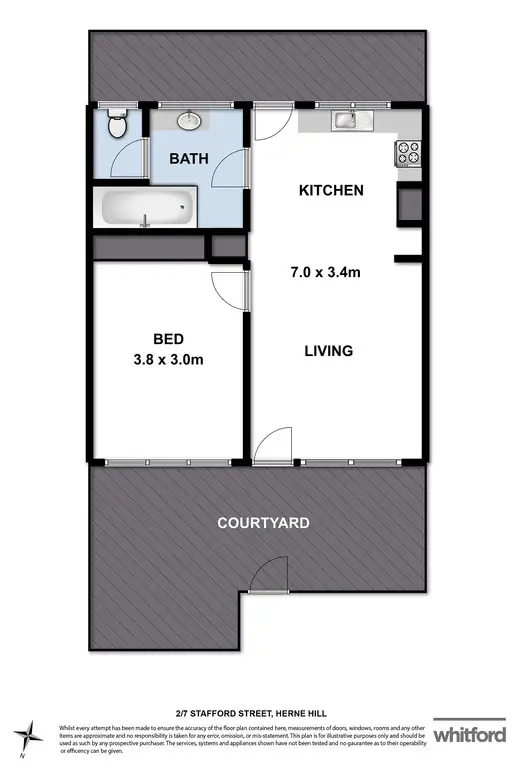 Floorplan of Homely unit listing, 2/7 Stafford Street, Herne Hill VIC 3218