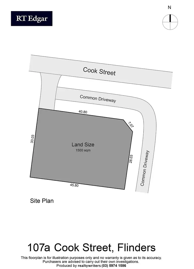 Floorplan of Homely land listing, 107a Cook Street, Flinders VIC 3929