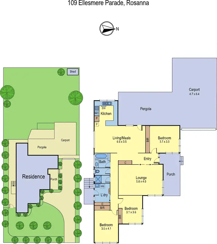 Floorplan of Homely house listing, 109 Ellesmere Parade, Rosanna VIC 3084