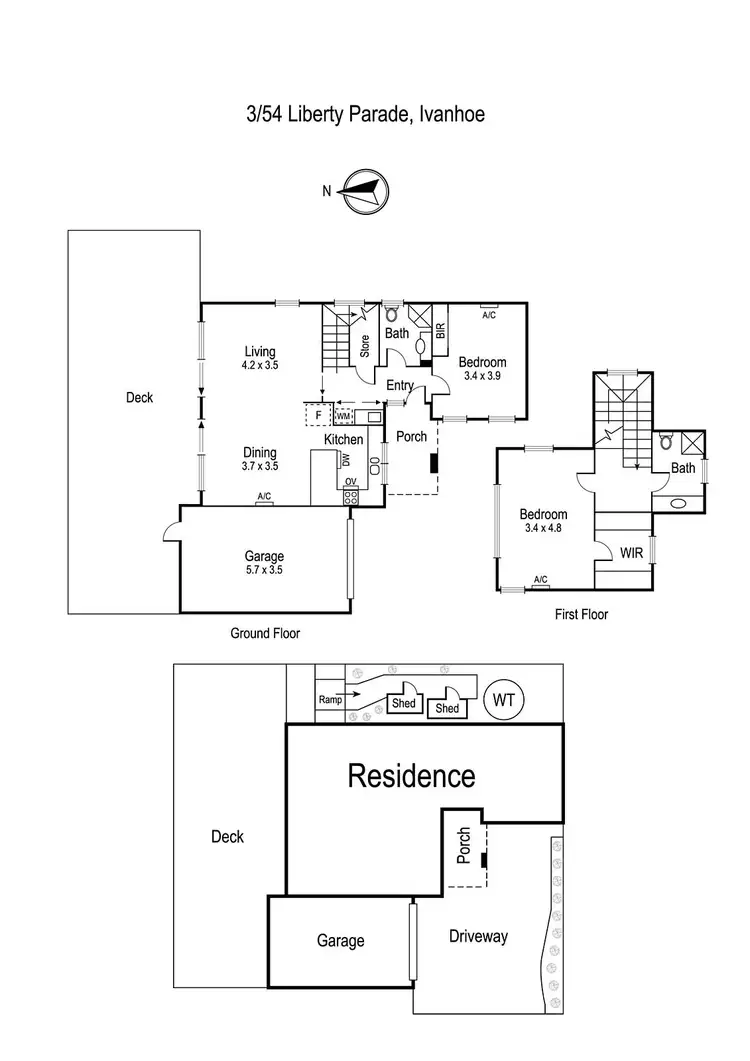 Floorplan of Homely townhouse listing, 3/54 Liberty Parade, Ivanhoe VIC 3079