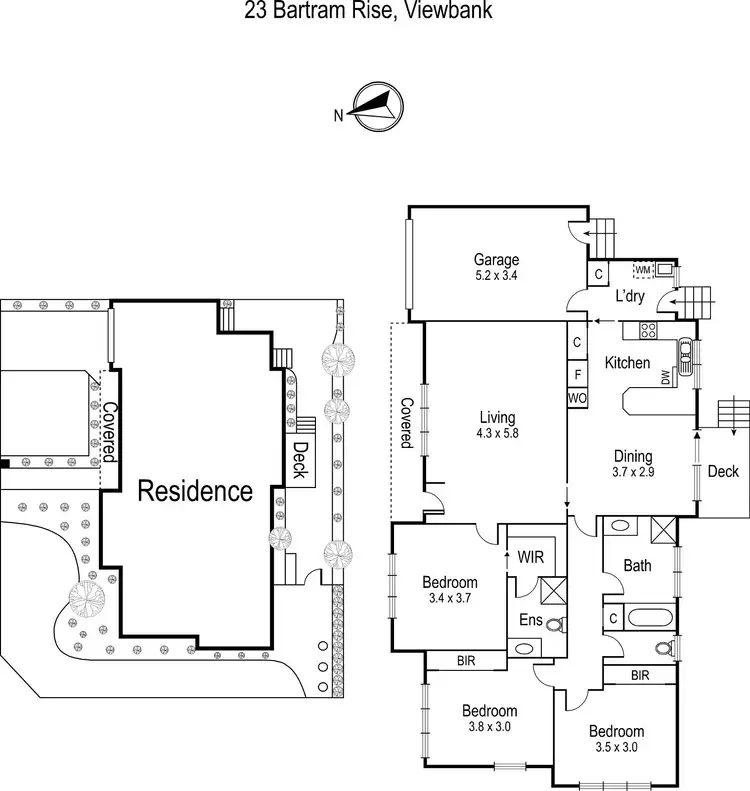 Floorplan of Homely house listing, 23 Bartram Rise, Viewbank VIC 3084
