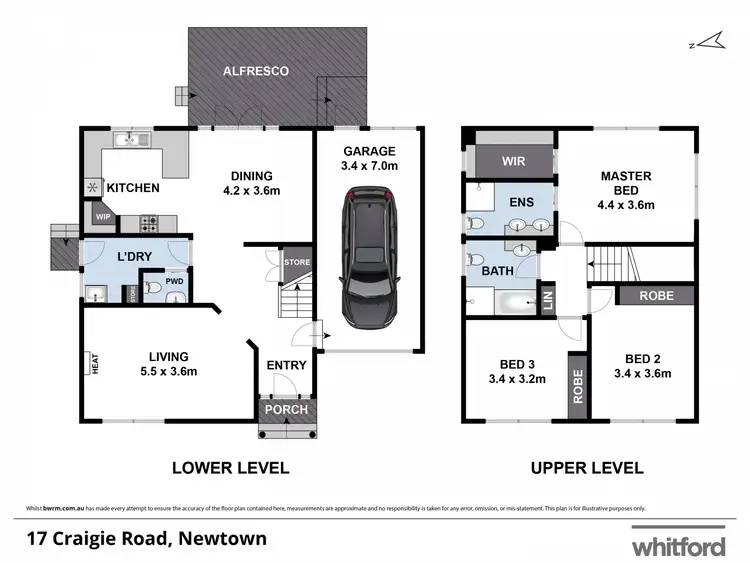 Floorplan of Homely townhouse listing, 17 Craigie (cnr Dundee Plc) Road, Newtown VIC 3220