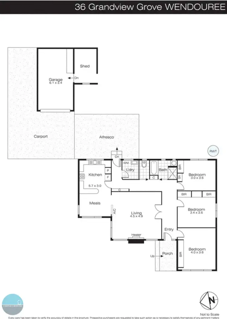 Floorplan of Homely house listing, 36 Grandview Grove, Wendouree VIC 3355