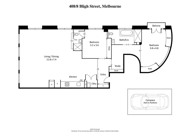 Floorplan of Homely apartment listing, 408/8 Bligh Place, Melbourne VIC 3000
