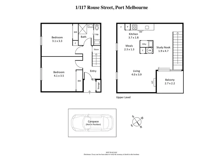 Floorplan of Homely townhouse listing, 1/117 Rouse Street, Port Melbourne VIC 3207