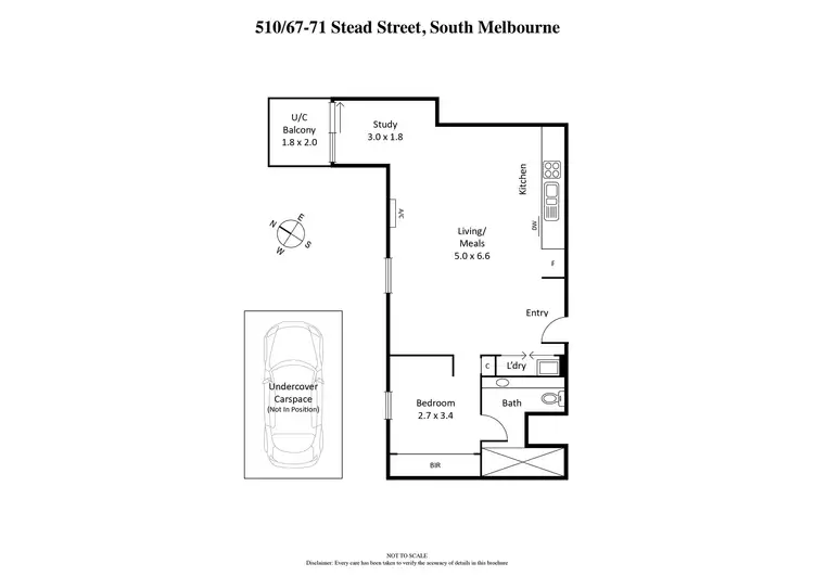 Floorplan of Homely apartment listing, 510/69-71 Stead Street, South Melbourne VIC 3205