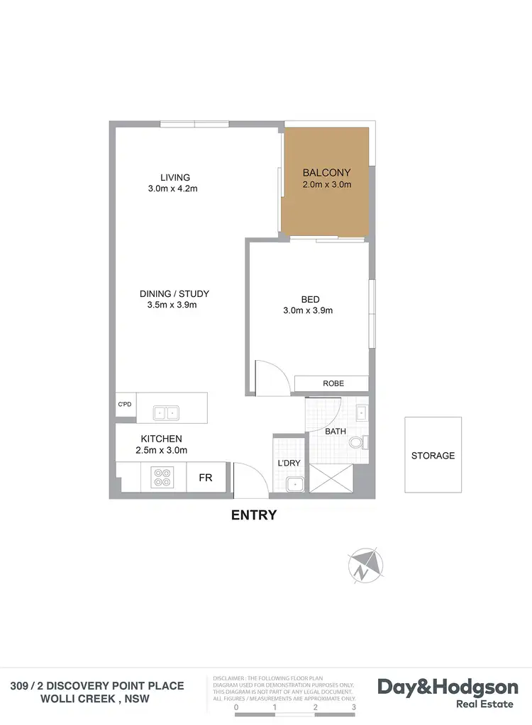 Floorplan of Homely unit listing, 309/2 Discovery Point Place, Wolli Creek NSW 2205