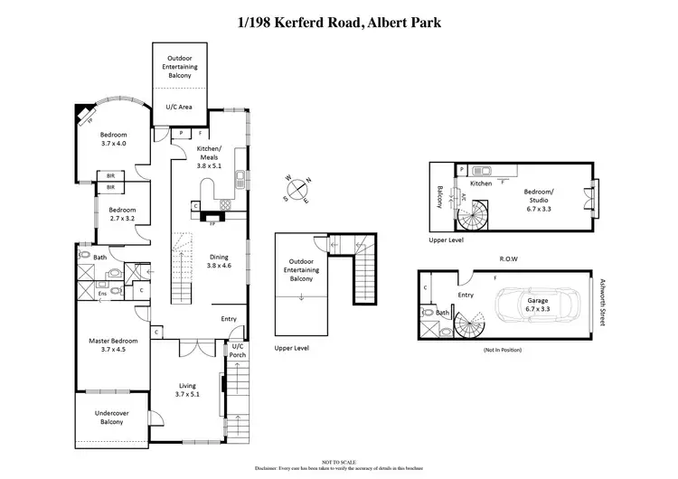 Floorplan of Homely townhouse listing, 1/198 Kerferd Road, Albert Park VIC 3206