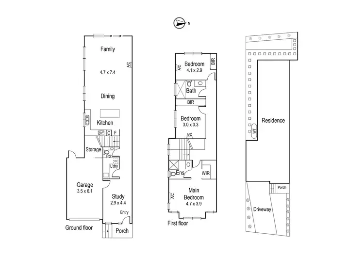 Floorplan of Homely townhouse listing, 1 /11 Manton Street, Heidelberg VIC 3084