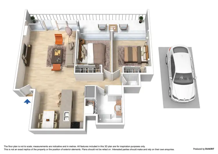 Floorplan of Homely apartment listing, 65/33 Jeffcott Street, West Melbourne VIC 3003
