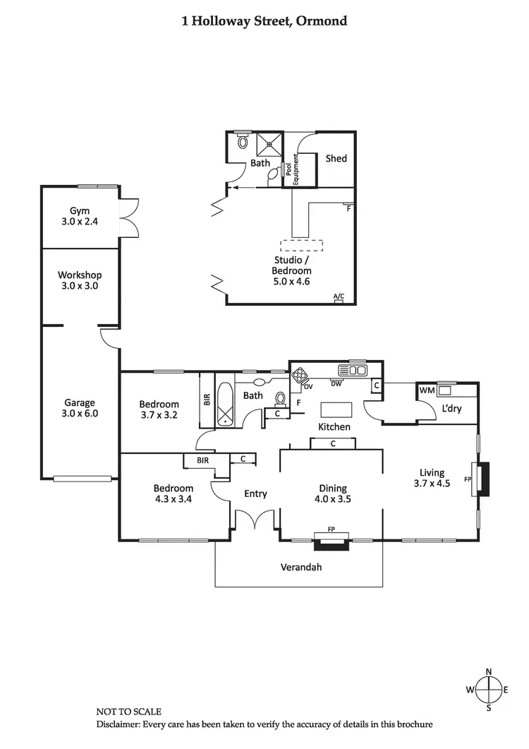 Floorplan of Homely house listing, 1 Holloway Street, Ormond VIC 3204