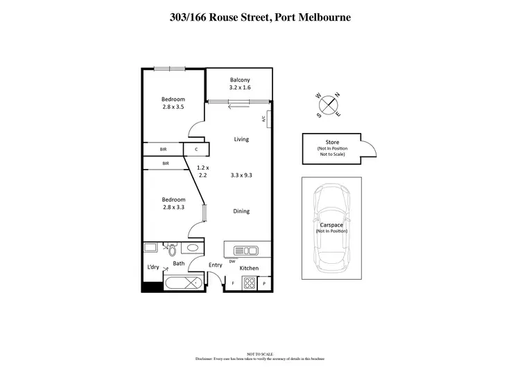 Floorplan of Homely apartment listing, 303/166 Rouse Street, Port Melbourne VIC 3207