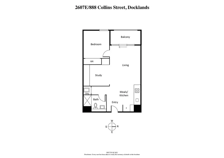 Floorplan of Homely apartment listing, 2607E/888 Collins Street, Docklands VIC 3008