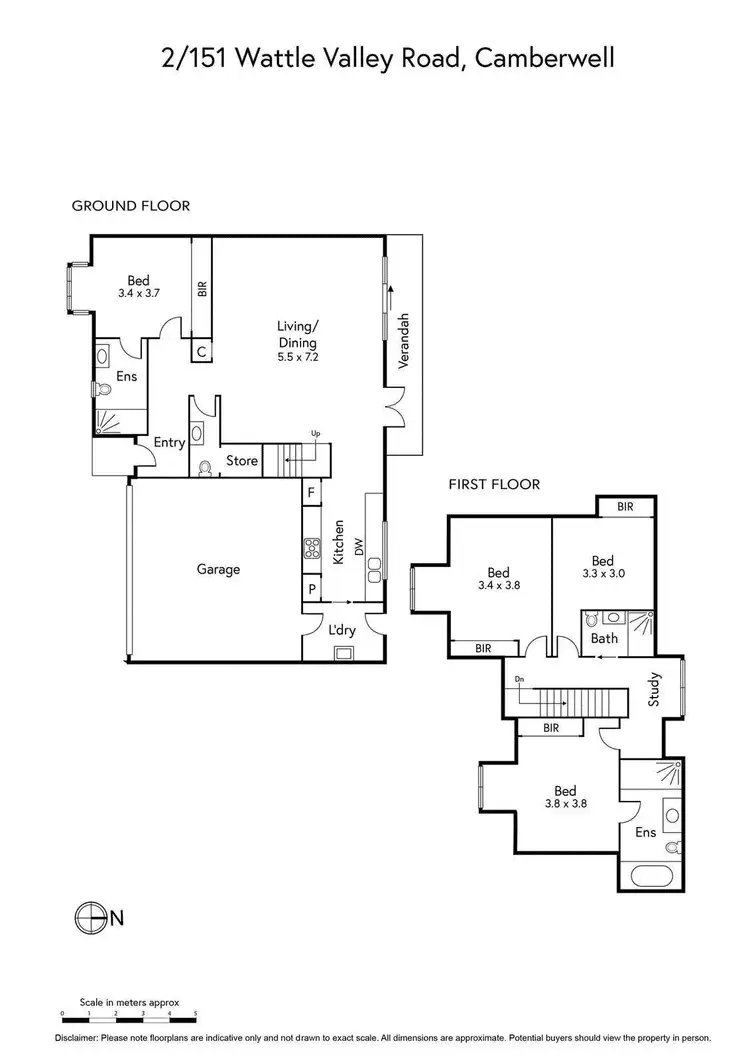 Floorplan of Homely townhouse listing, 2/151 Wattle Valley Road, Camberwell VIC 3124