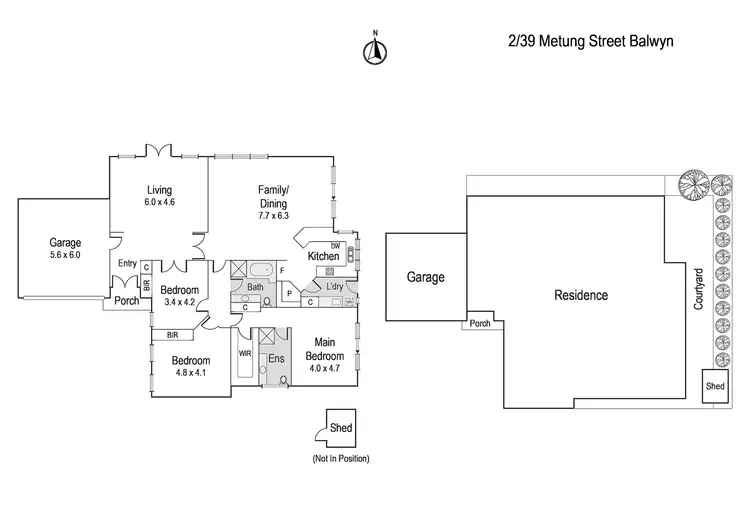 Floorplan of Homely townhouse listing, 2/39 Metung Street, Balwyn VIC 3103
