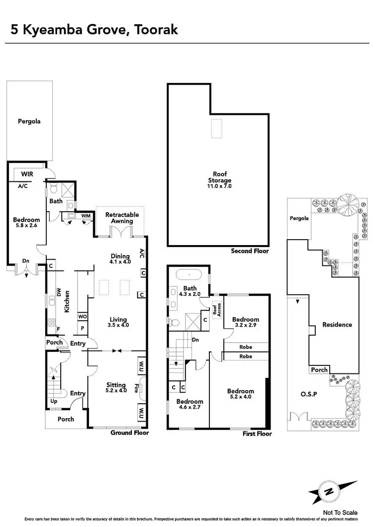 Floorplan of Homely house listing, 5 Kyeamba Grove, Toorak VIC 3142