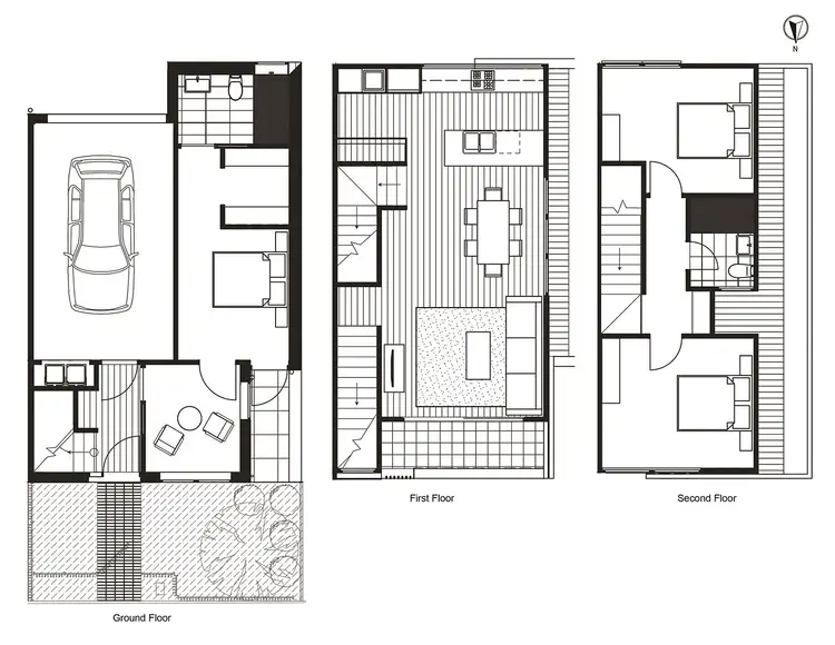 Floorplan of Homely townhouse listing, 93E Darebin Street, Heidelberg VIC 3084