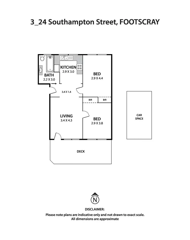Floorplan of Homely apartment listing, 3/24 Southampton Street, Footscray VIC 3011