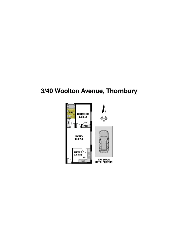 Floorplan of Homely apartment listing, 3/40 Woolton Avenue, Thornbury VIC 3071
