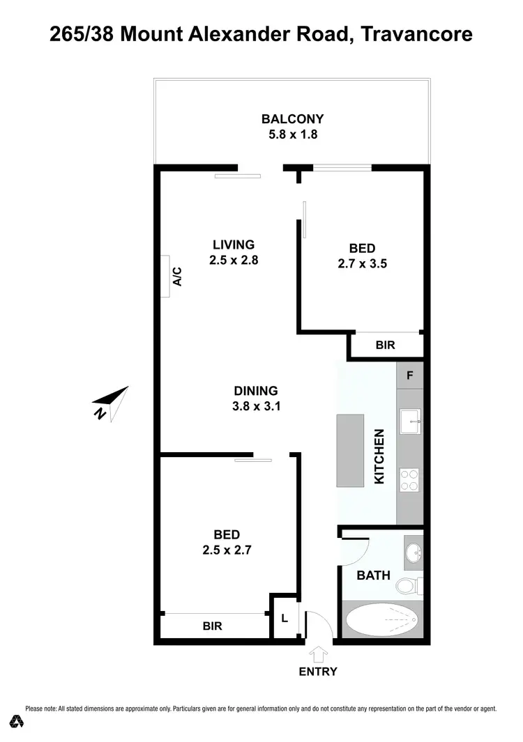 Floorplan of Homely apartment listing, 265/38 Mount Alexander Road, Travancore VIC 3032