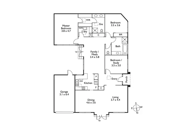 Floorplan of Homely townhouse listing, 2/406 Wattletree Road, Malvern East VIC 3145