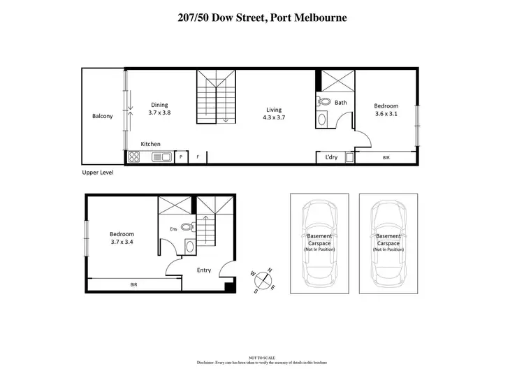 Floorplan of Homely apartment listing, 207/50 Dow Street, Port Melbourne VIC 3207