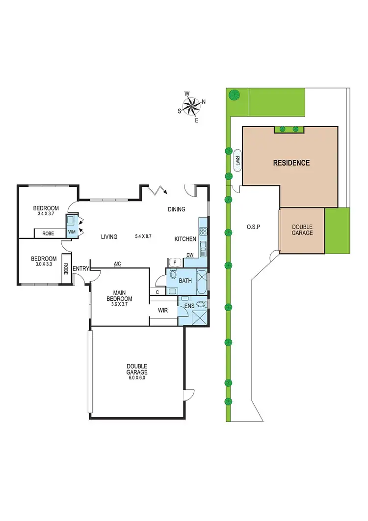 Floorplan of Homely townhouse listing, 2/99 Marlborough Street, Bentleigh East VIC 3165
