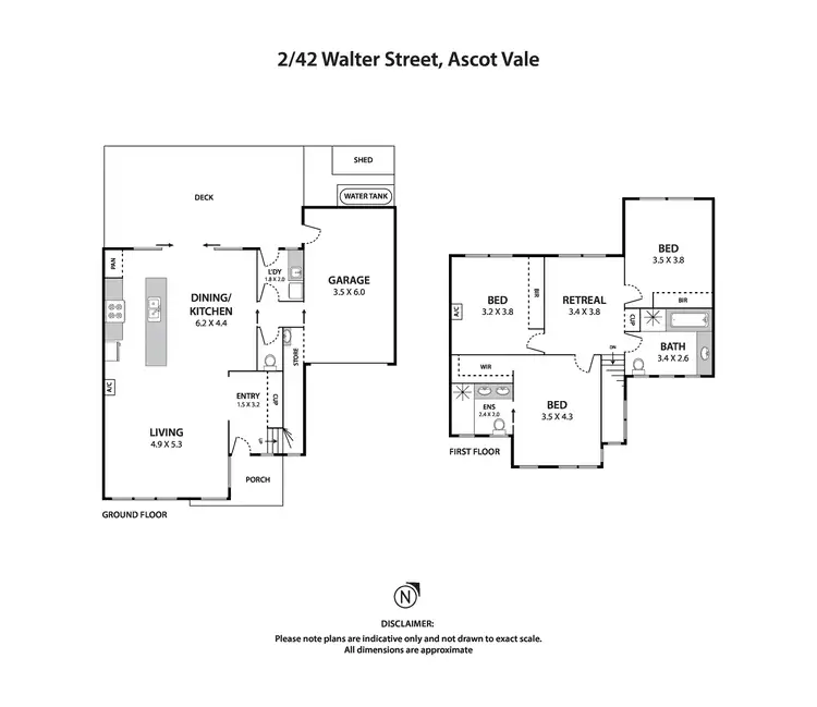 Floorplan of Homely townhouse listing, 2/42 Walter Street, Ascot Vale VIC 3032
