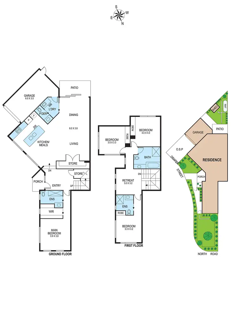 Floorplan of Homely townhouse listing, 73 Draper Street, Ormond VIC 3204
