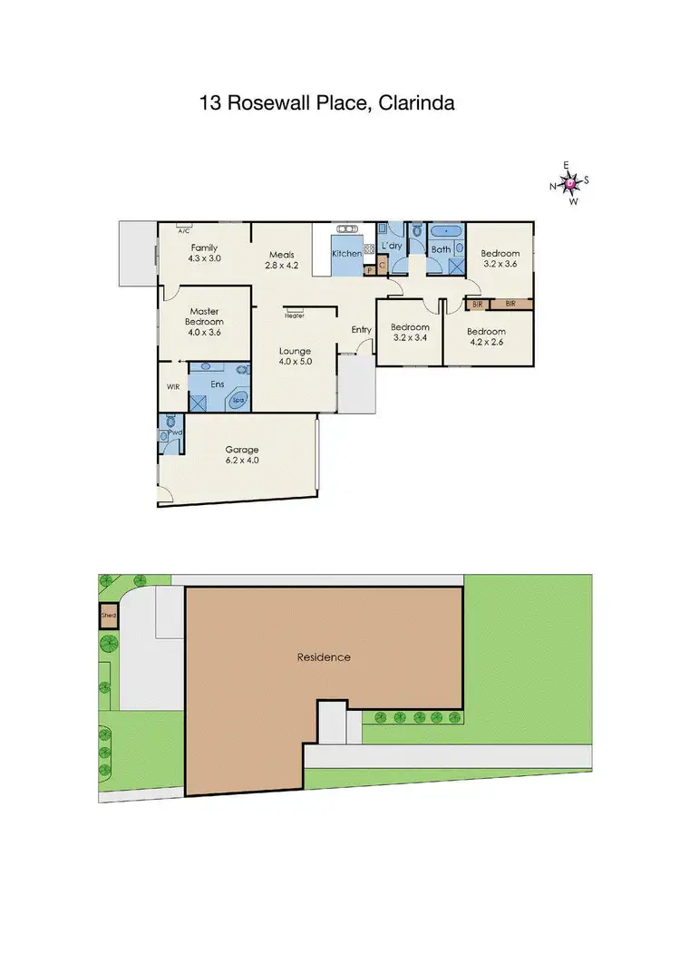 Floorplan of Homely house listing, 13 Rosewall Place, Clarinda VIC 3169