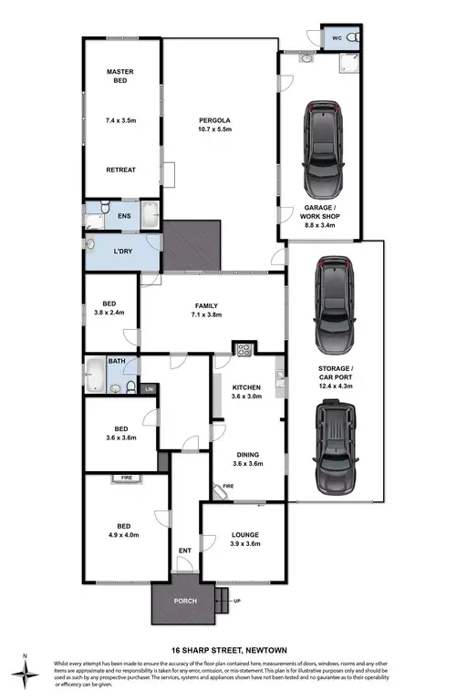 Floorplan of Homely house listing, 16 Sharp Street, Newtown VIC 3220