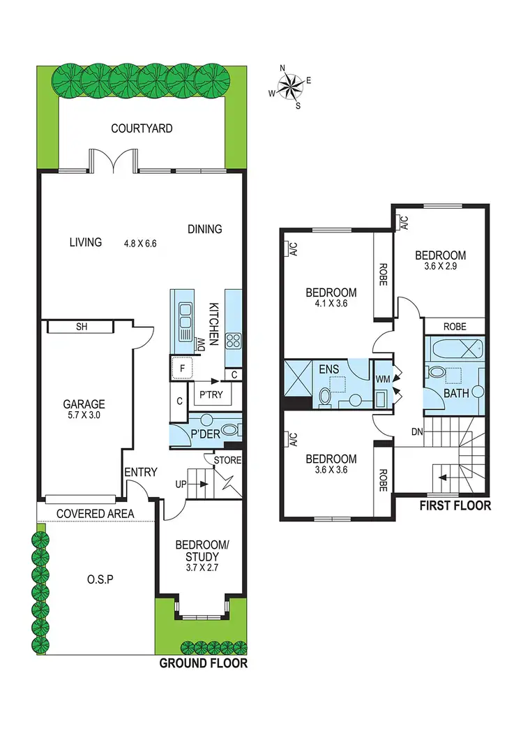 Floorplan of Homely townhouse listing, 2 Quat Quatta Avenue, Ripponlea VIC 3185