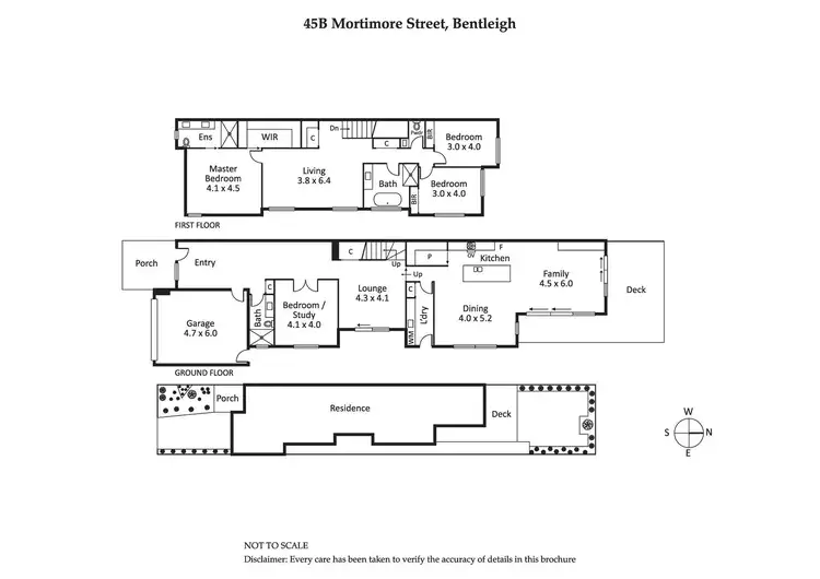 Floorplan of Homely townhouse listing, 45B Mortimore Street, Bentleigh VIC 3204