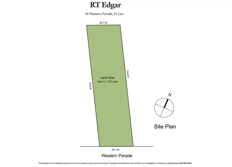 Floorplan of Homely land listing, 54 Western Parade, Point Leo VIC 3916