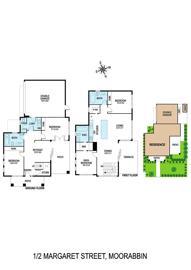Floorplan of Homely townhouse listing, 1/2 Margaret Street, Moorabbin VIC 3189