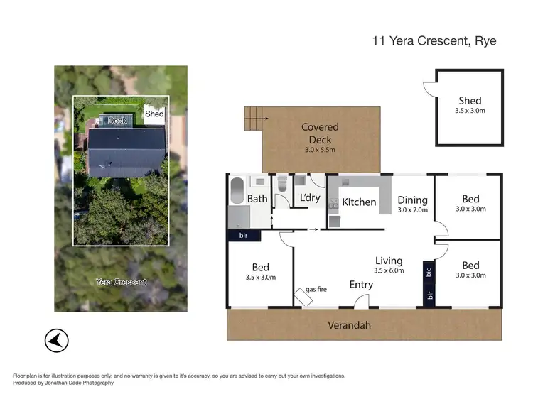 Floorplan of Homely house listing, 11 Yera Crescent, Rye VIC 3941