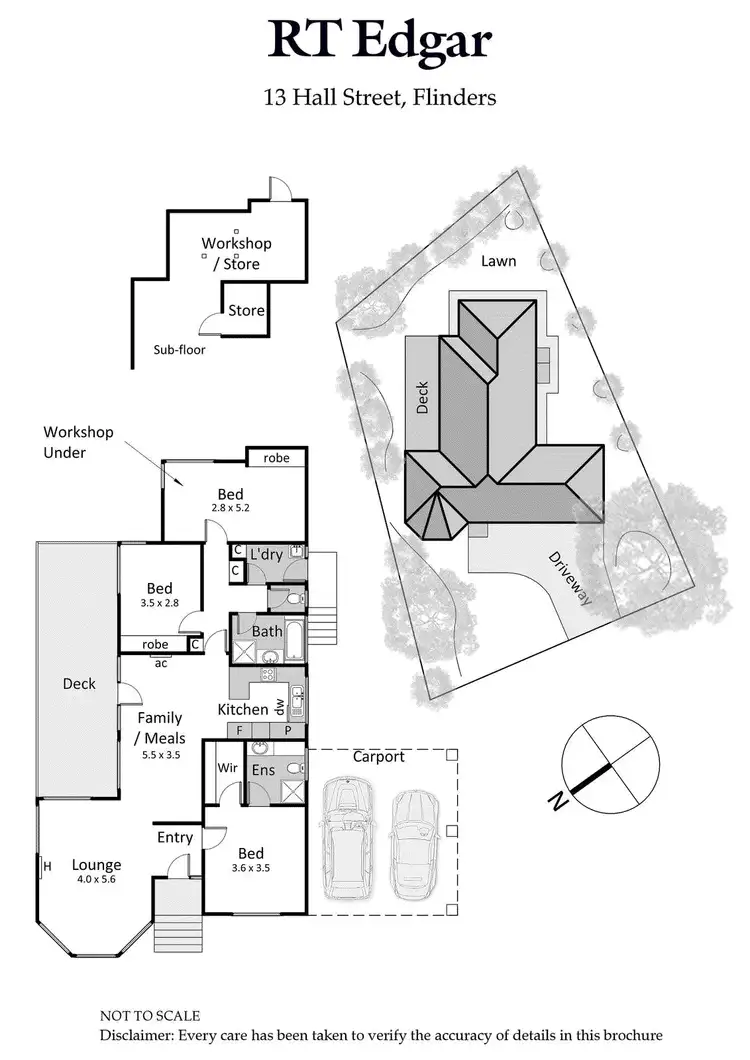 Floorplan of Homely house listing, 13 Hall Street, Flinders VIC 3929