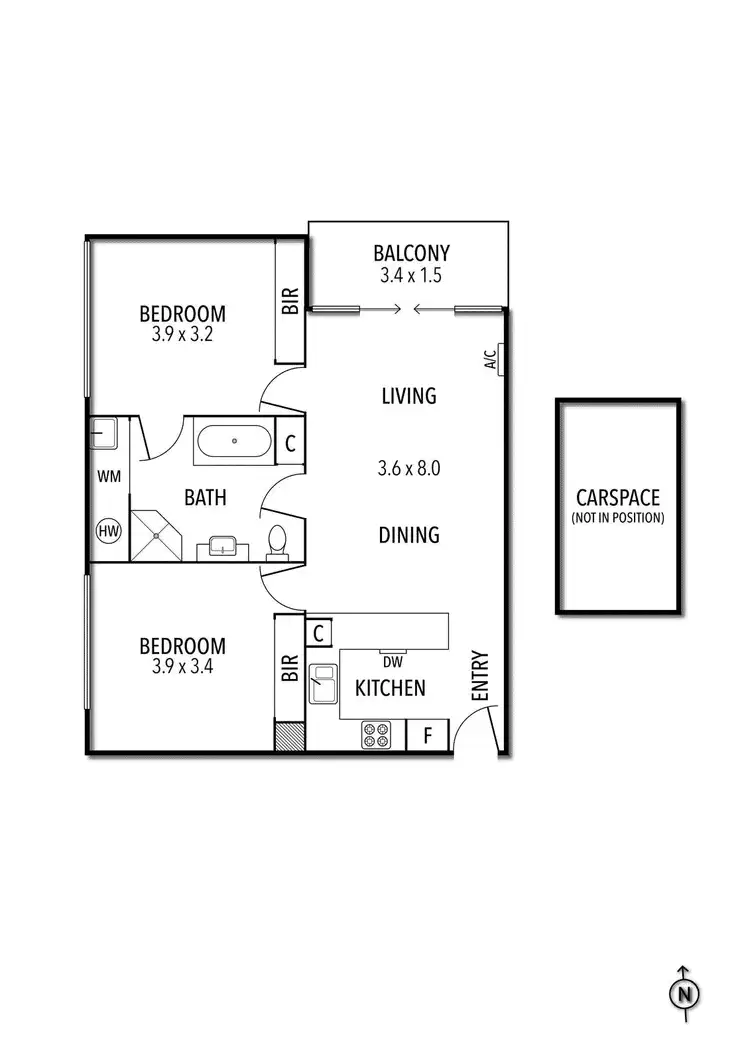 Floorplan of Homely apartment listing, 801/341 Ascot Vale Road, Moonee Ponds VIC 3039